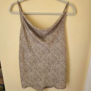 BANANA REPUBLIC - SPAGHETTI STRAP BROWN & WHITE BLOUSE